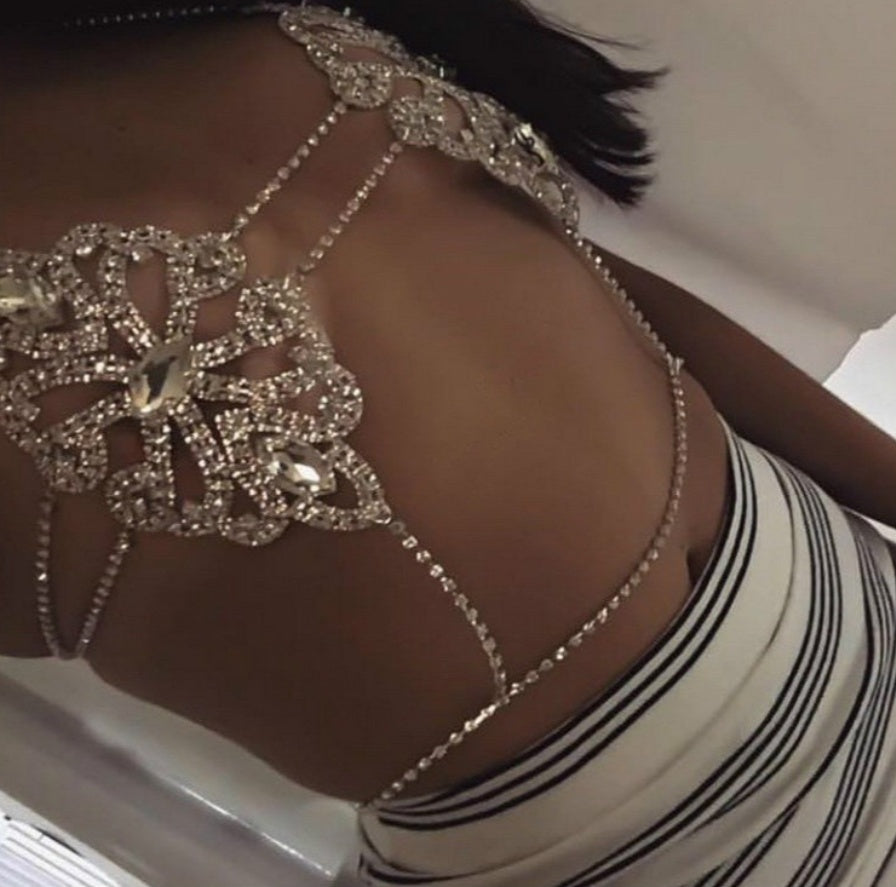 Crystal and Rhinestone Body chain Bralette | Statement Festival and Evening Wear