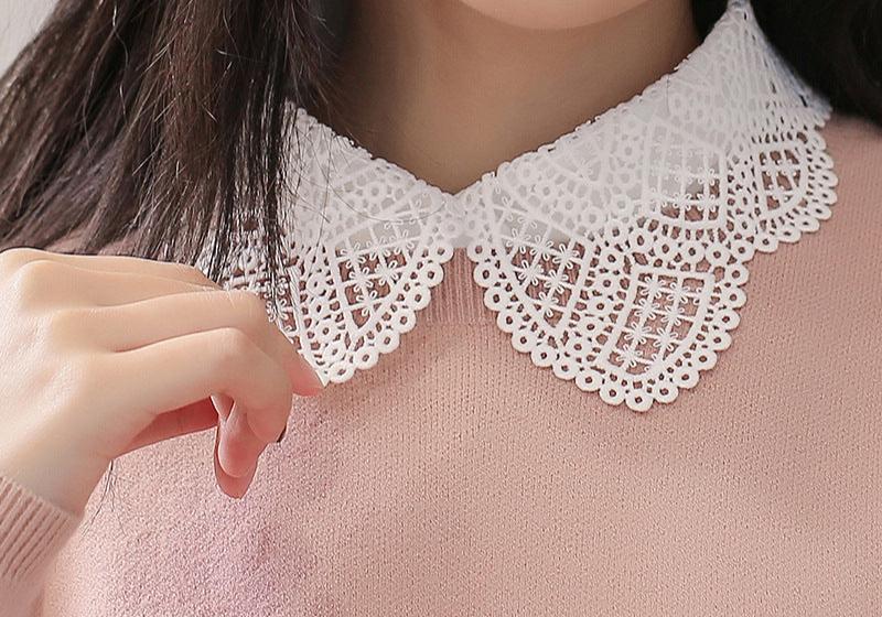 Detachable Floral Lace Shirt Collar for Women