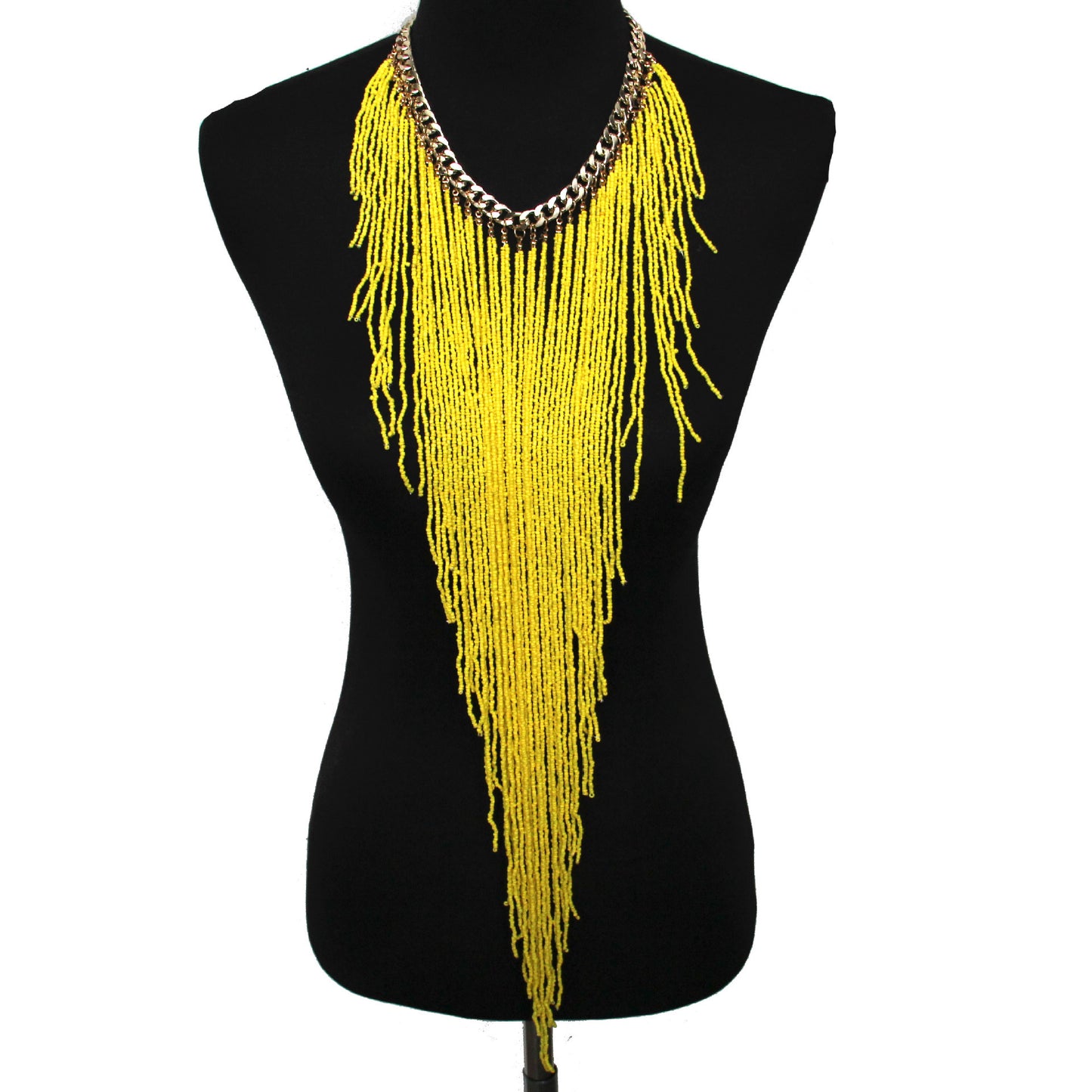 Ethnic Style Long Rice Bead Tassel Necklace