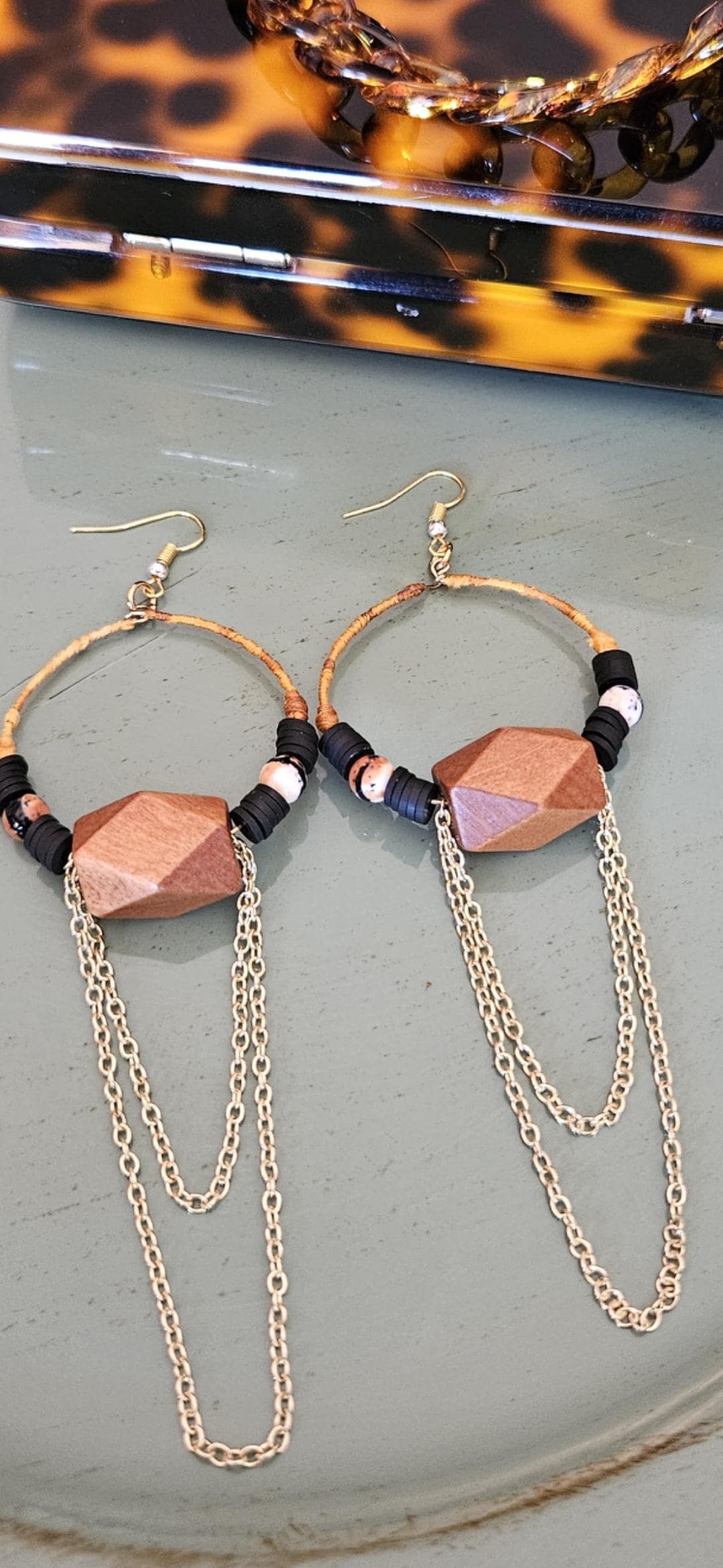 Boho hoop statement earrings