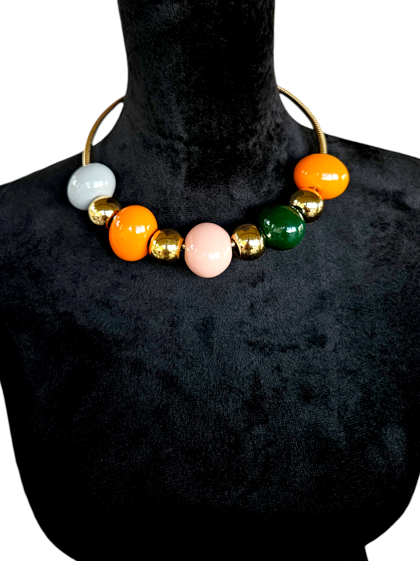 Multicolor Large Bubblegum Bead Chunky Choker Necklace